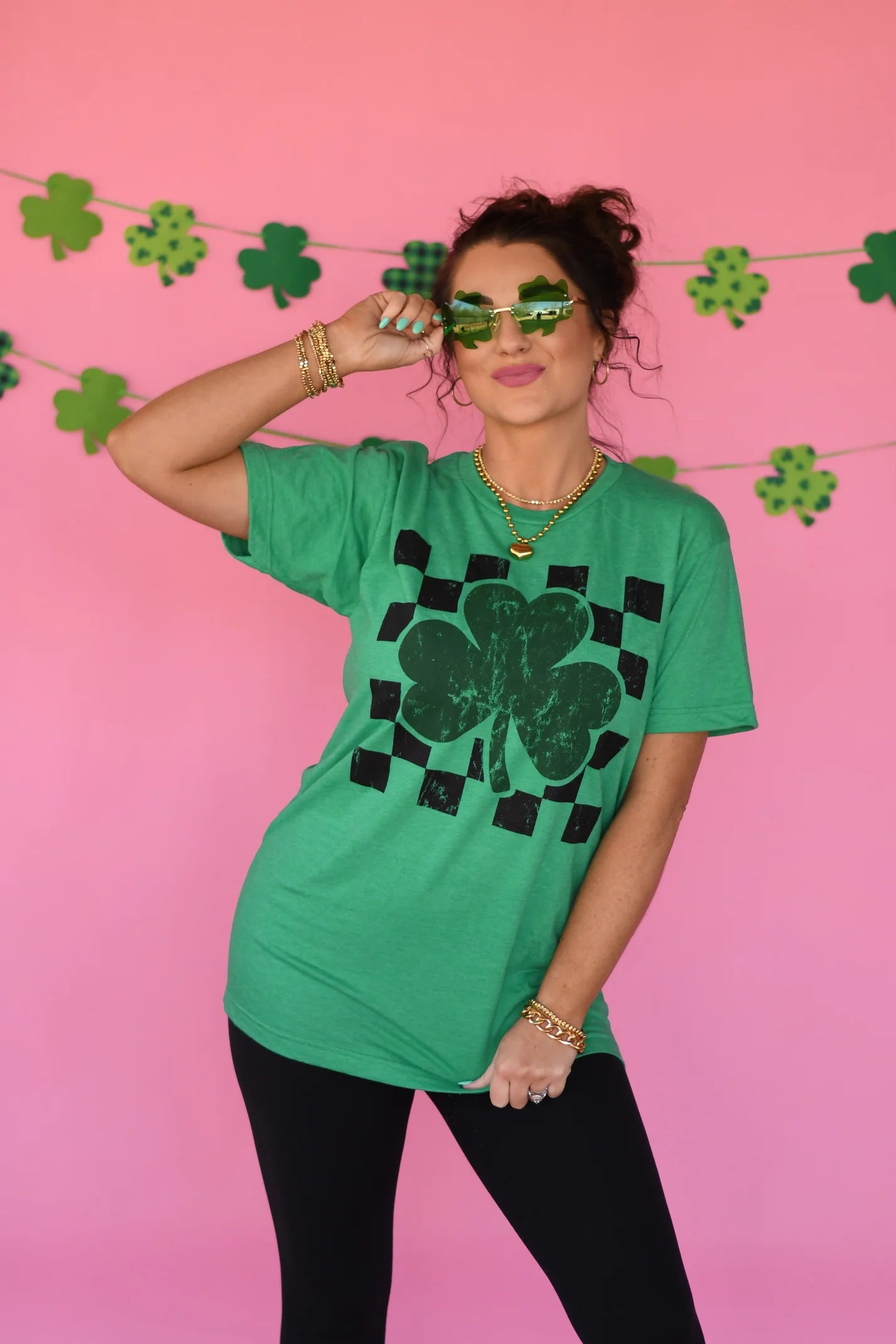 Checkered Shamrock Tee