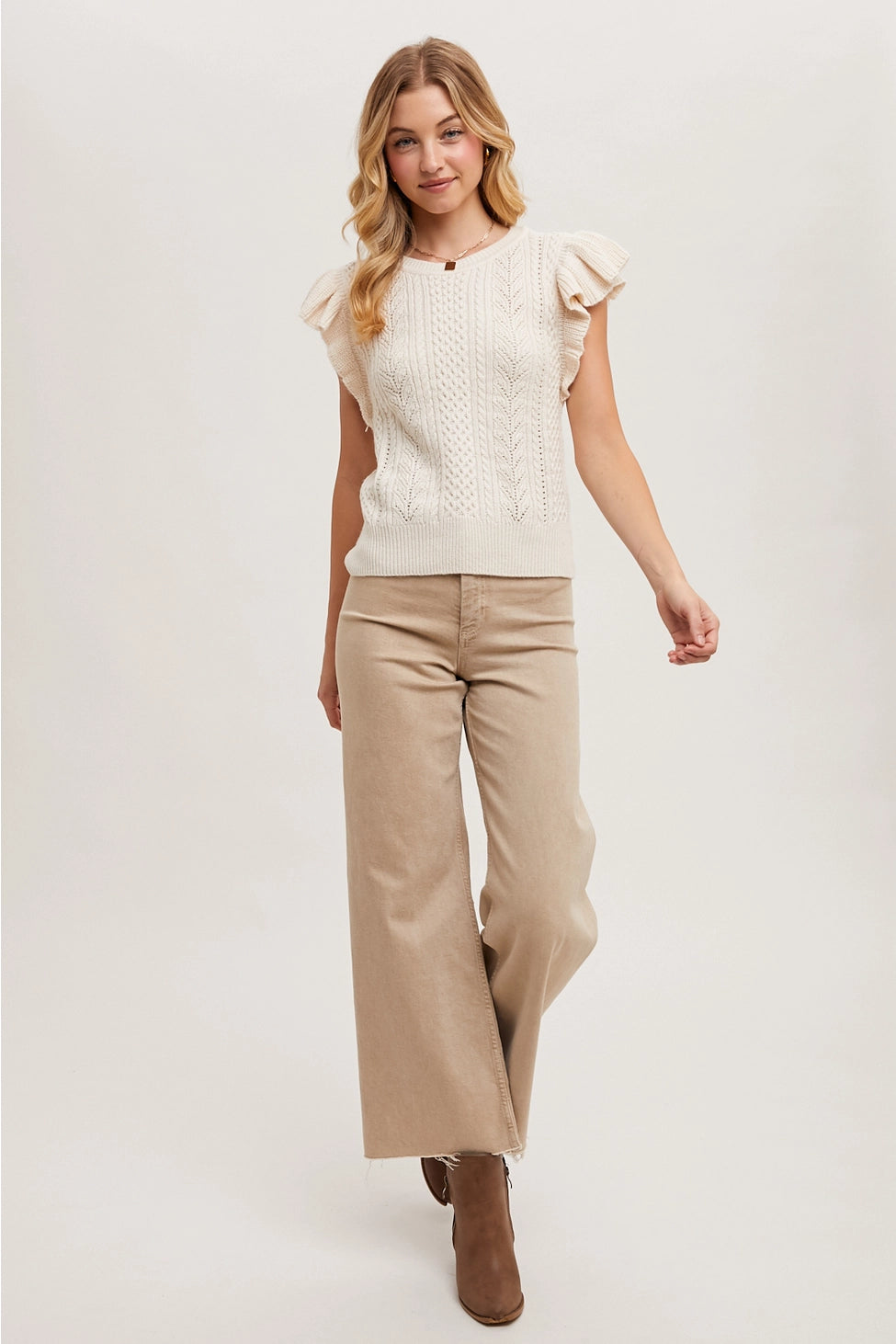 Flutter Sleeved Knit Top