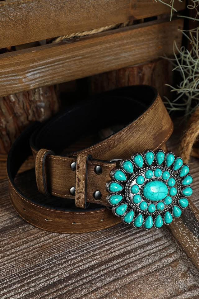 Western Turquoise Wide Belt