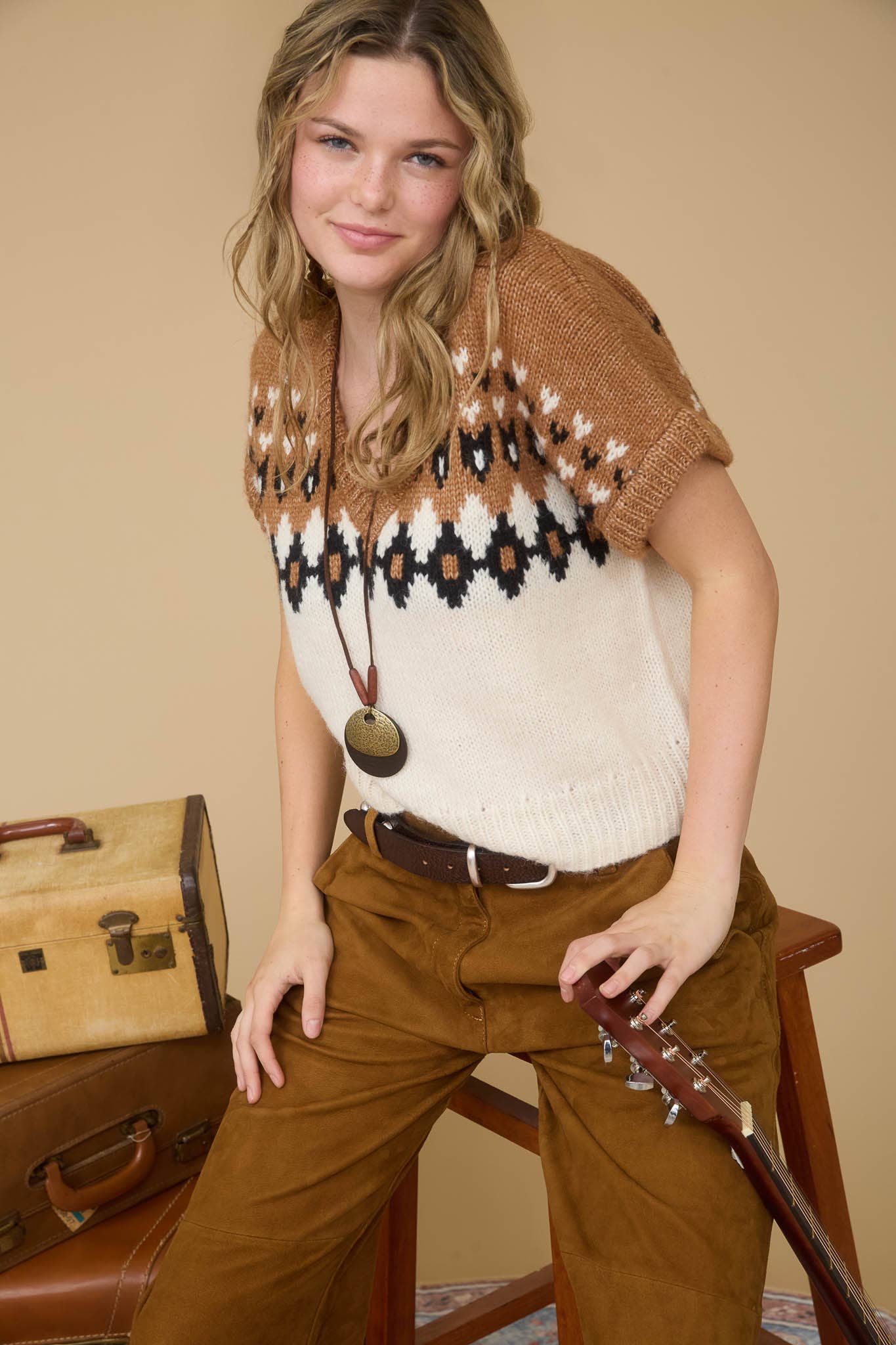 Fair Isle V-Neck Sweater