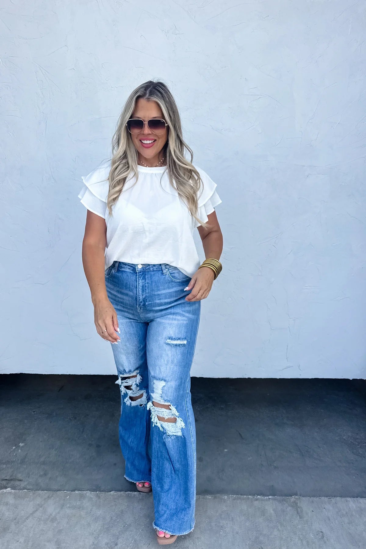 Blakeley-Straight Distressed Jeans