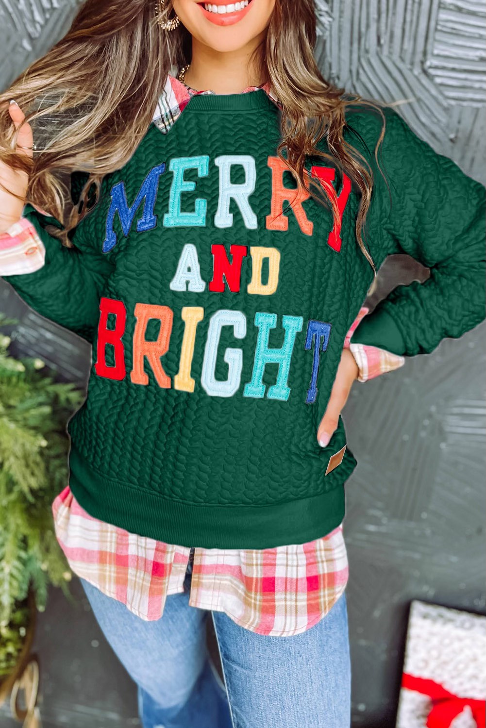 Merry & Bright Quilted Pullover