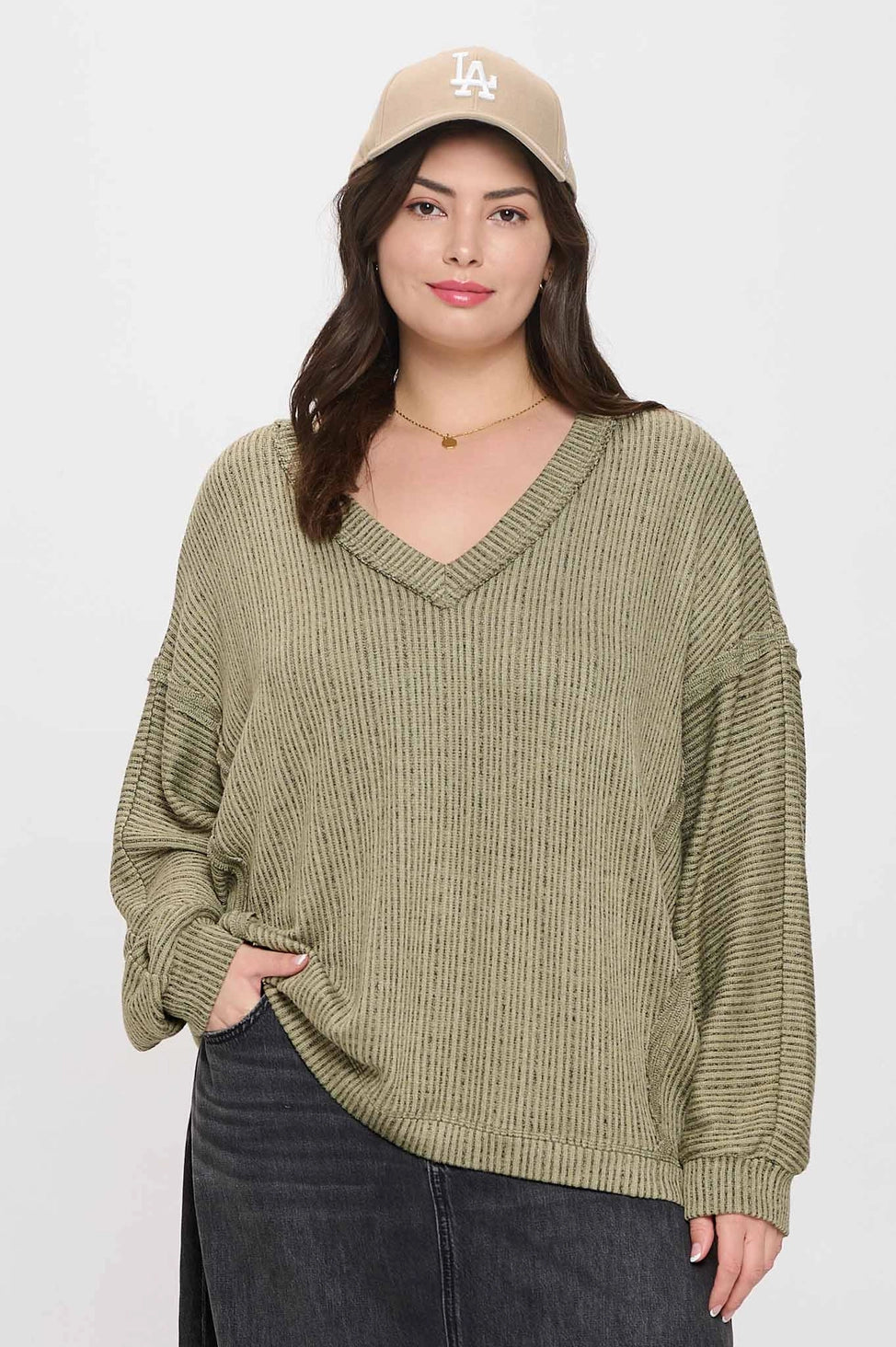 V-Neck Knit Top