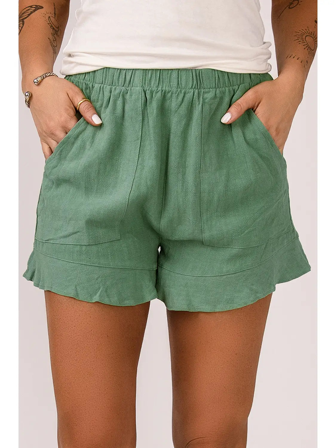 Ruffle Pocketed Shorts