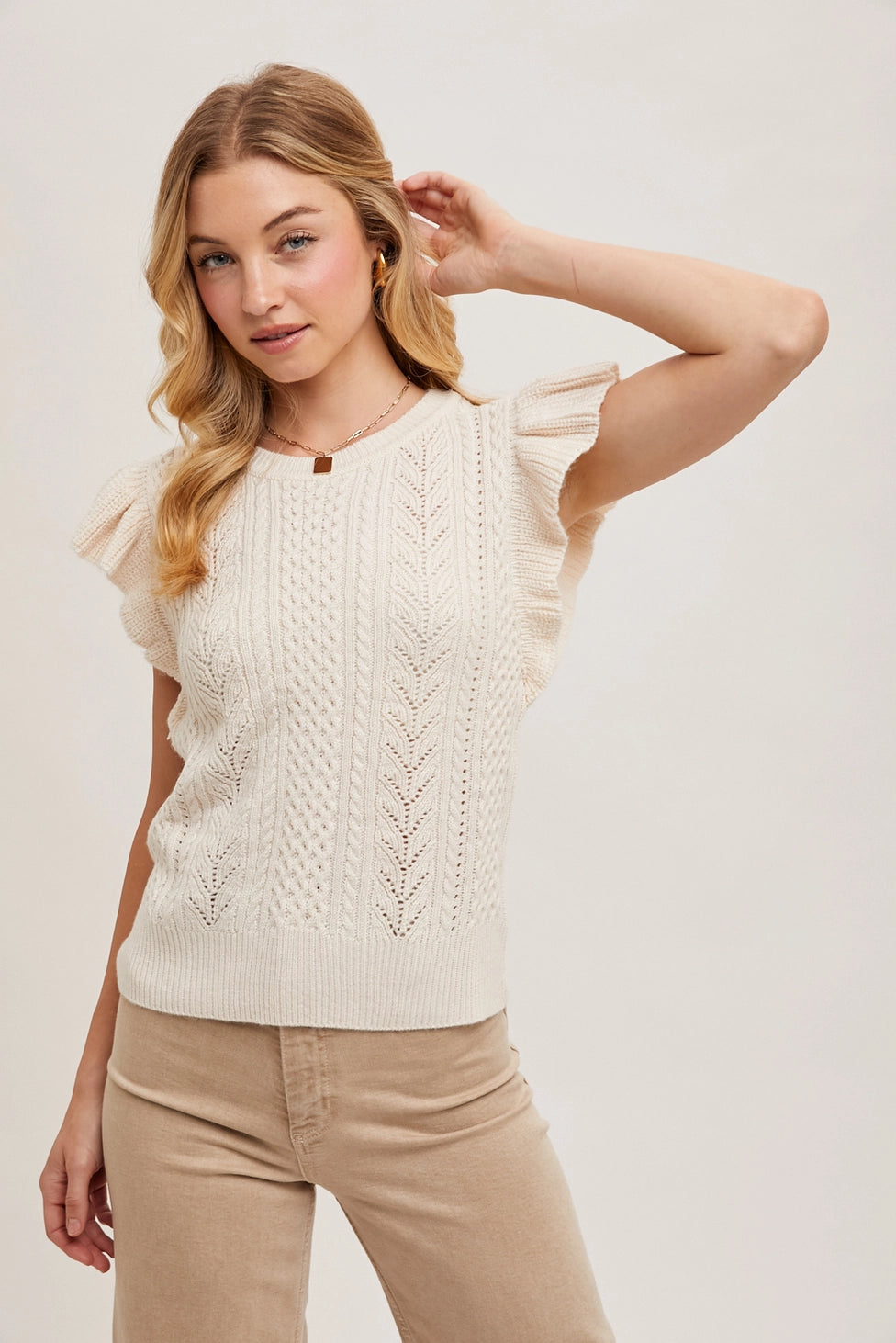 Flutter Sleeved Knit Top