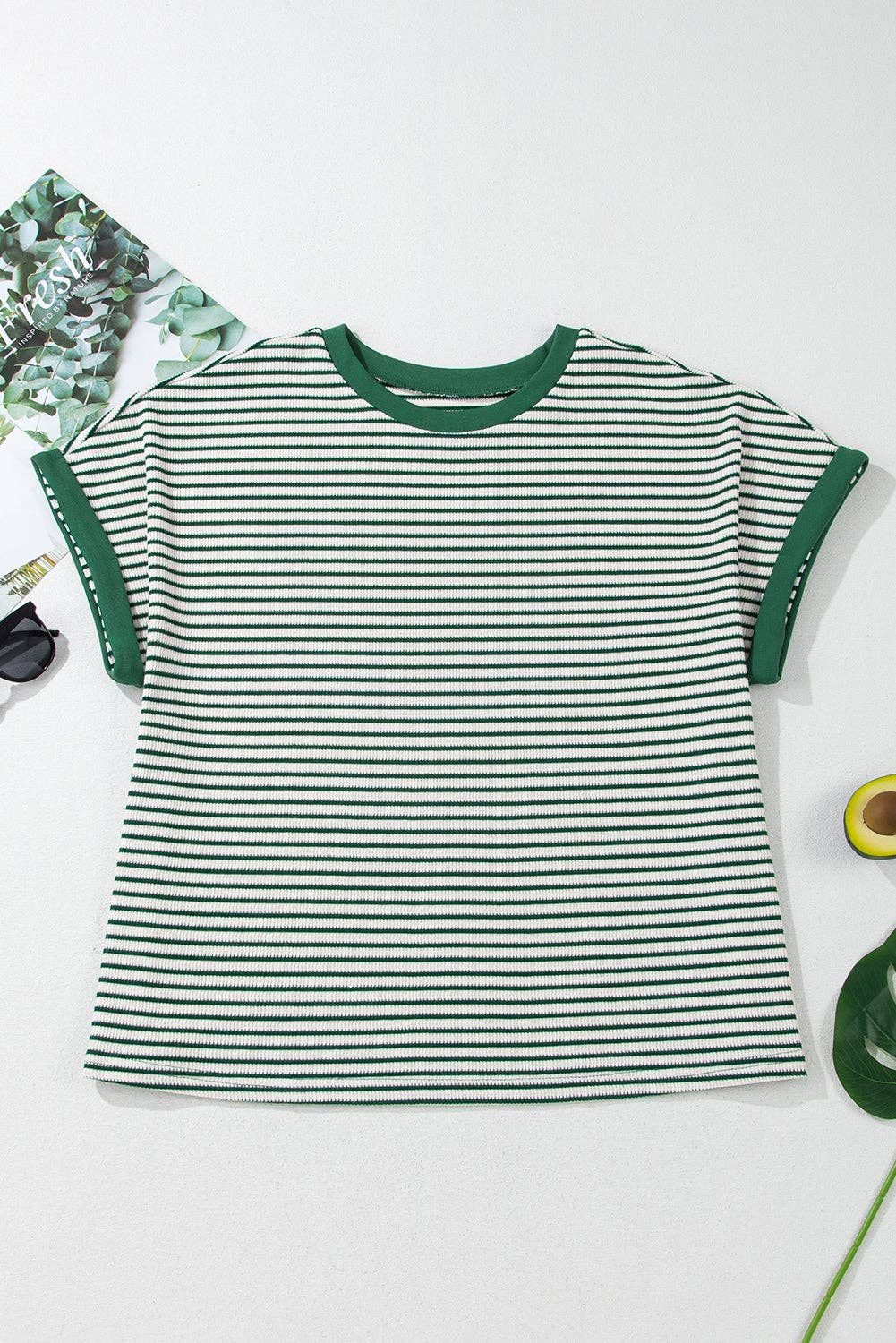 Plus Size Stripe Round Neck T-Shirt