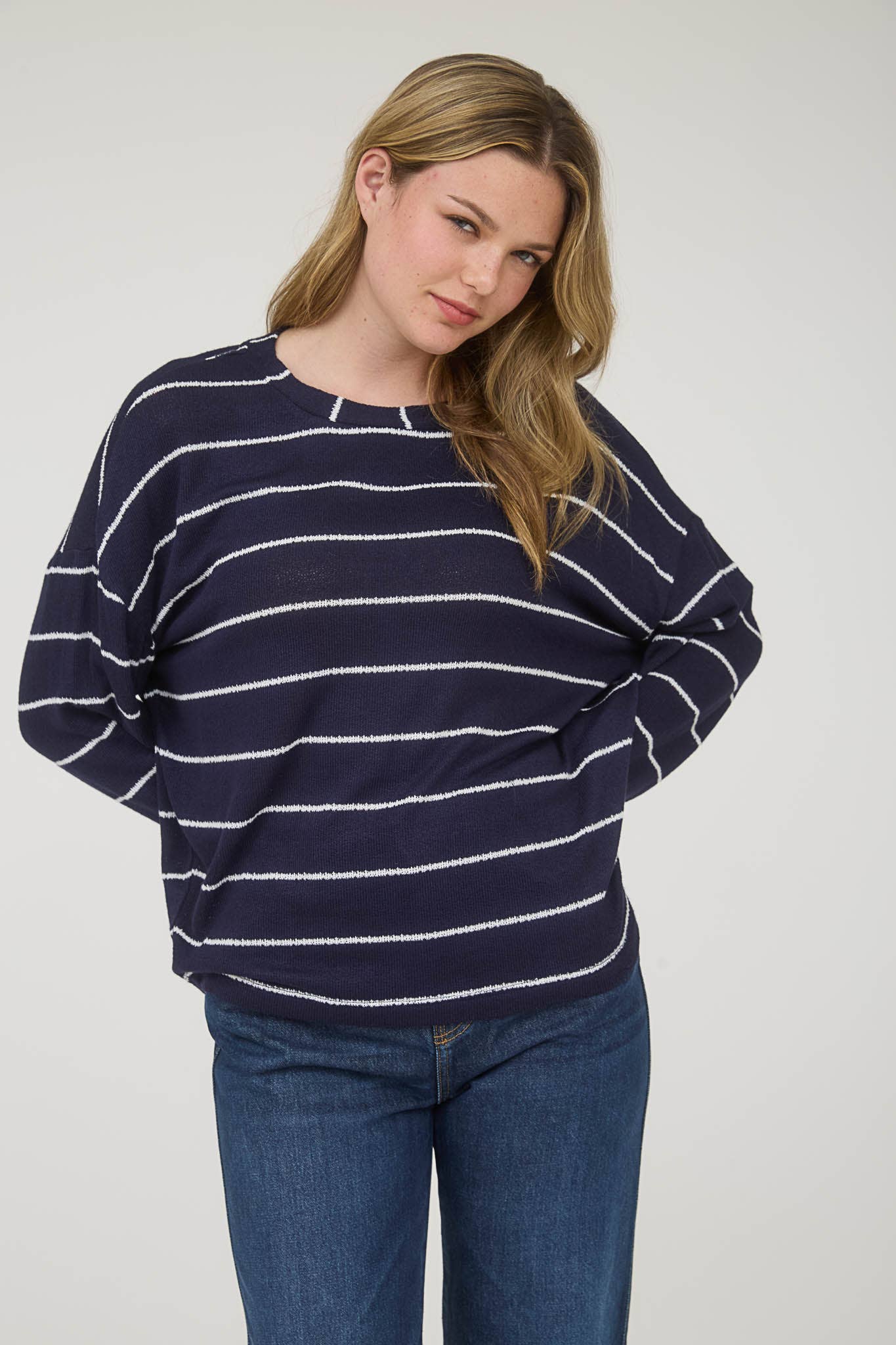 Stripe Long Sleeve Knit Top