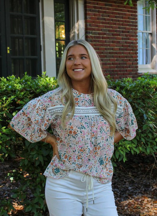 Floral Wide Sleeve Top