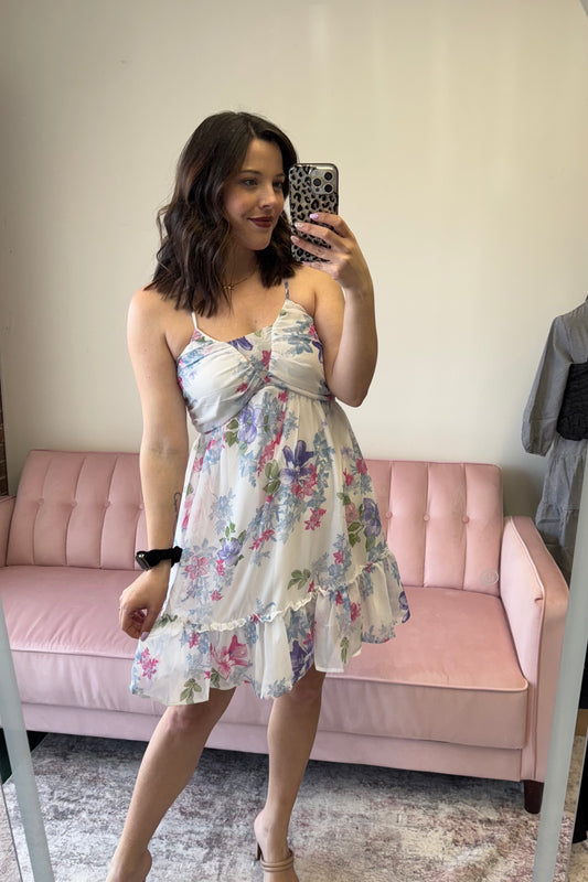 Criss Cross Floral Dress