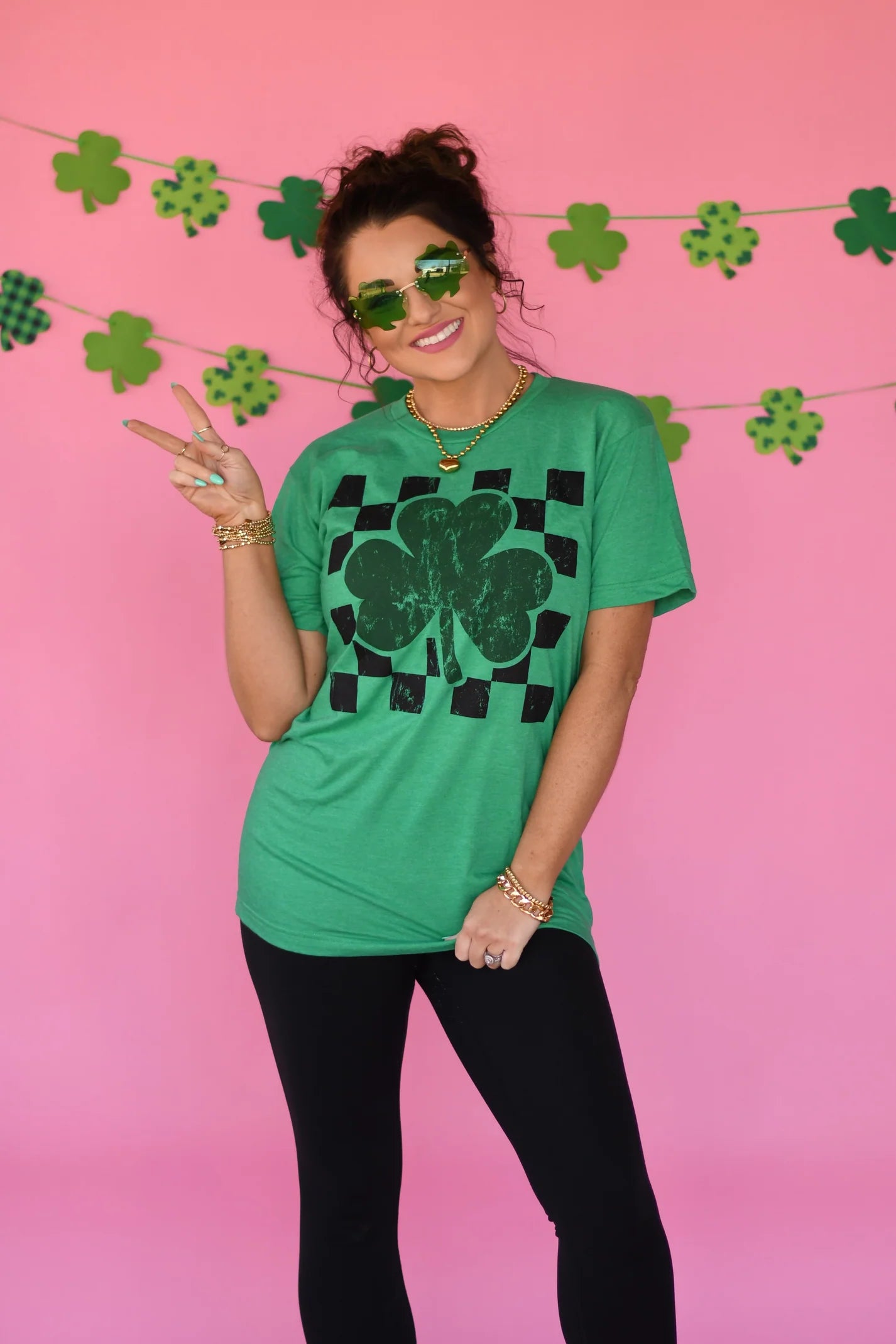 Checkered Shamrock Tee