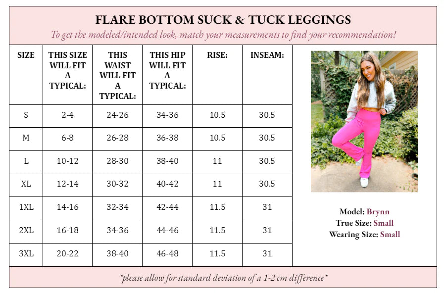 Flare Bottom Suck & Tuck Leggings