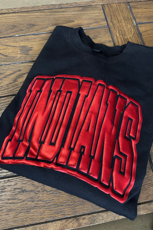 Red Metallic Puff Sweatshirt-INDIANS