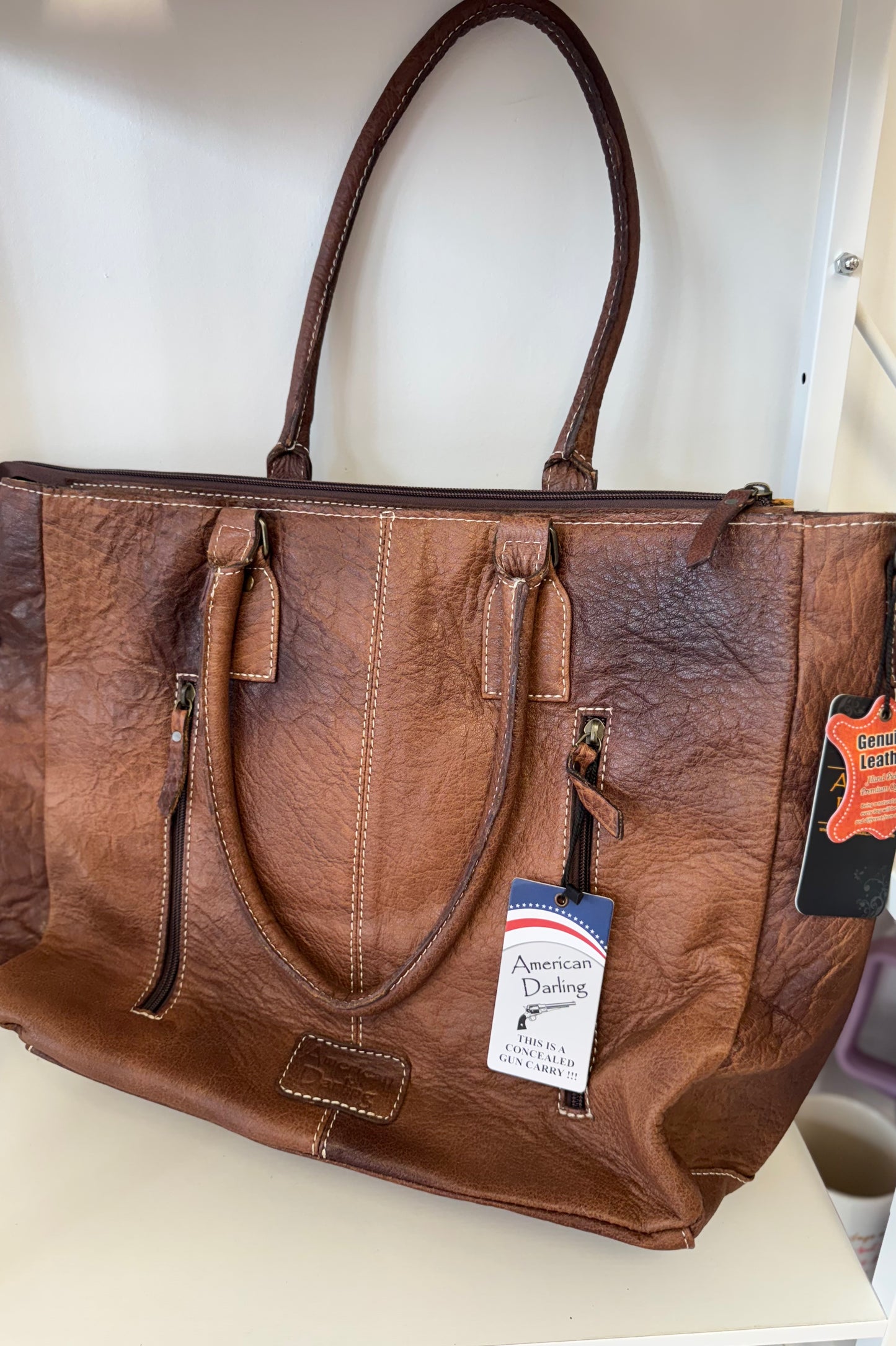 Backpack Brown Tooled Side