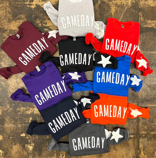 "Gameday" Star Sleeve Crewneck