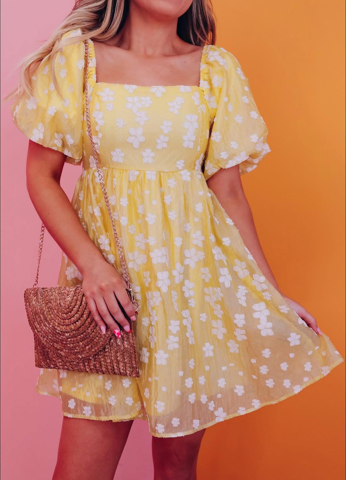 Puff Sleeve Floral Dress