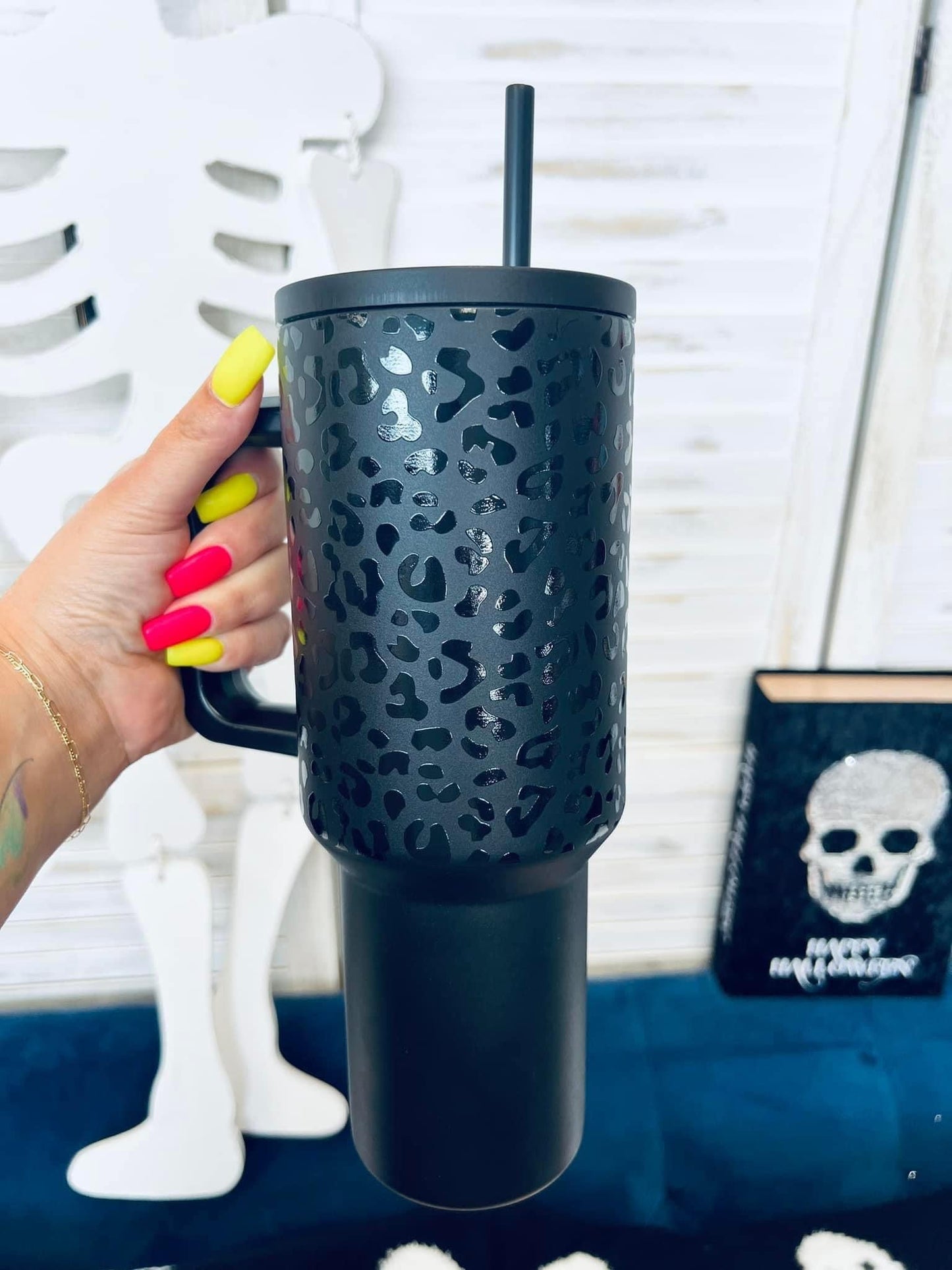 Spill-Proof Leopard Tumbler