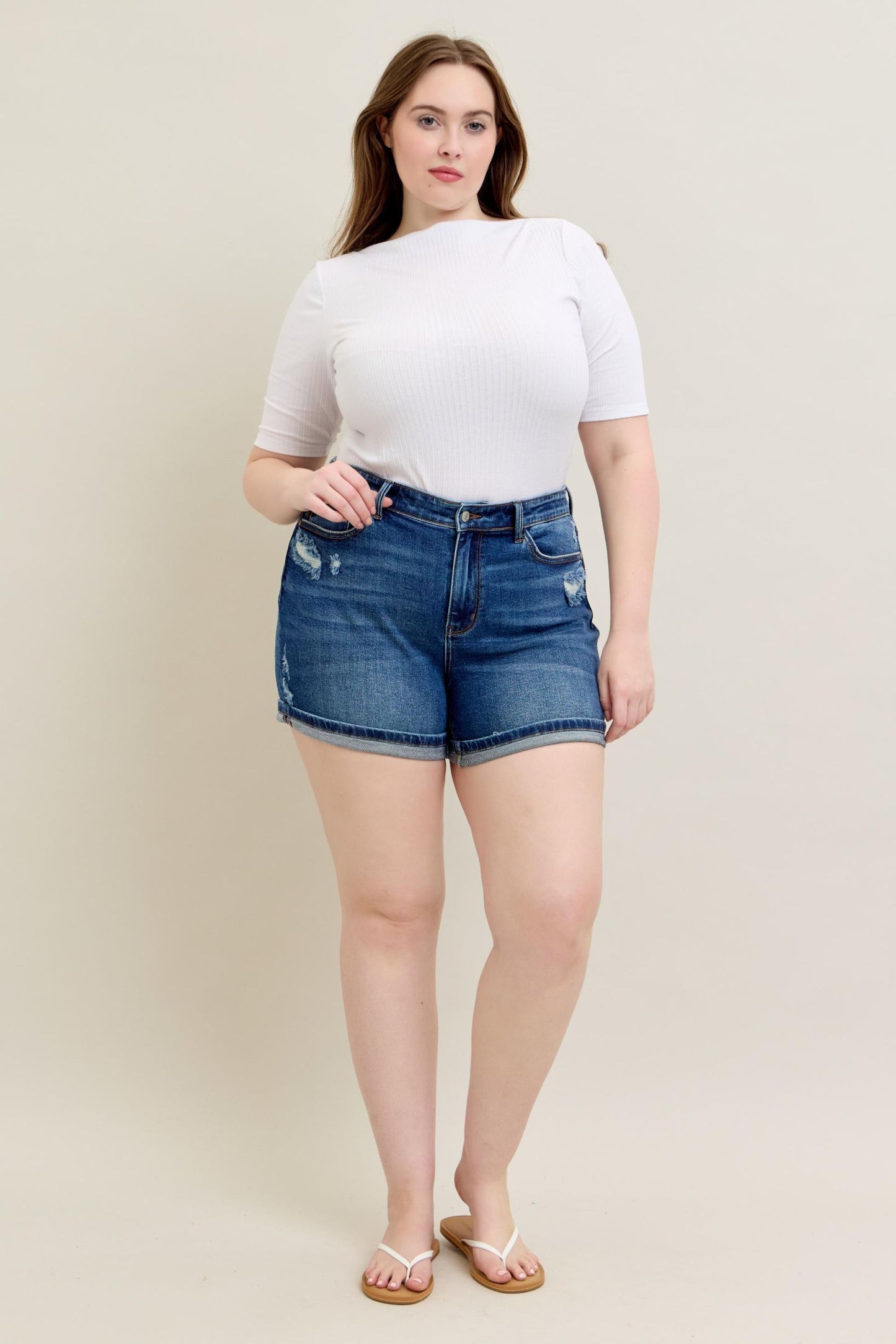 Denim Jean Shorts-JUDY BLUE