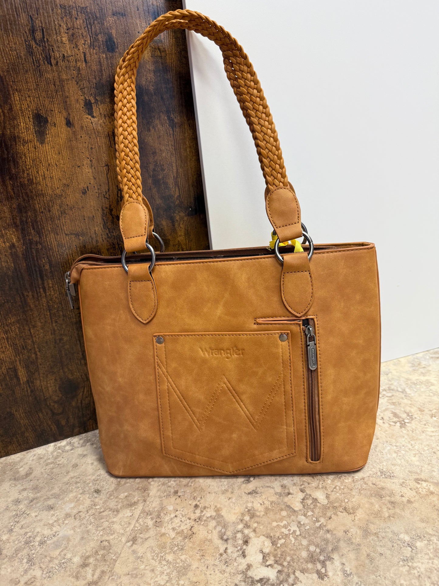 Wrangler Braided Detail Multi Pockets Concealed Carry Tote
