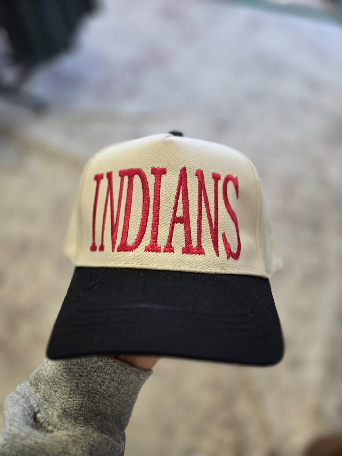 Two-Tone Embroidered Hats-BLACK