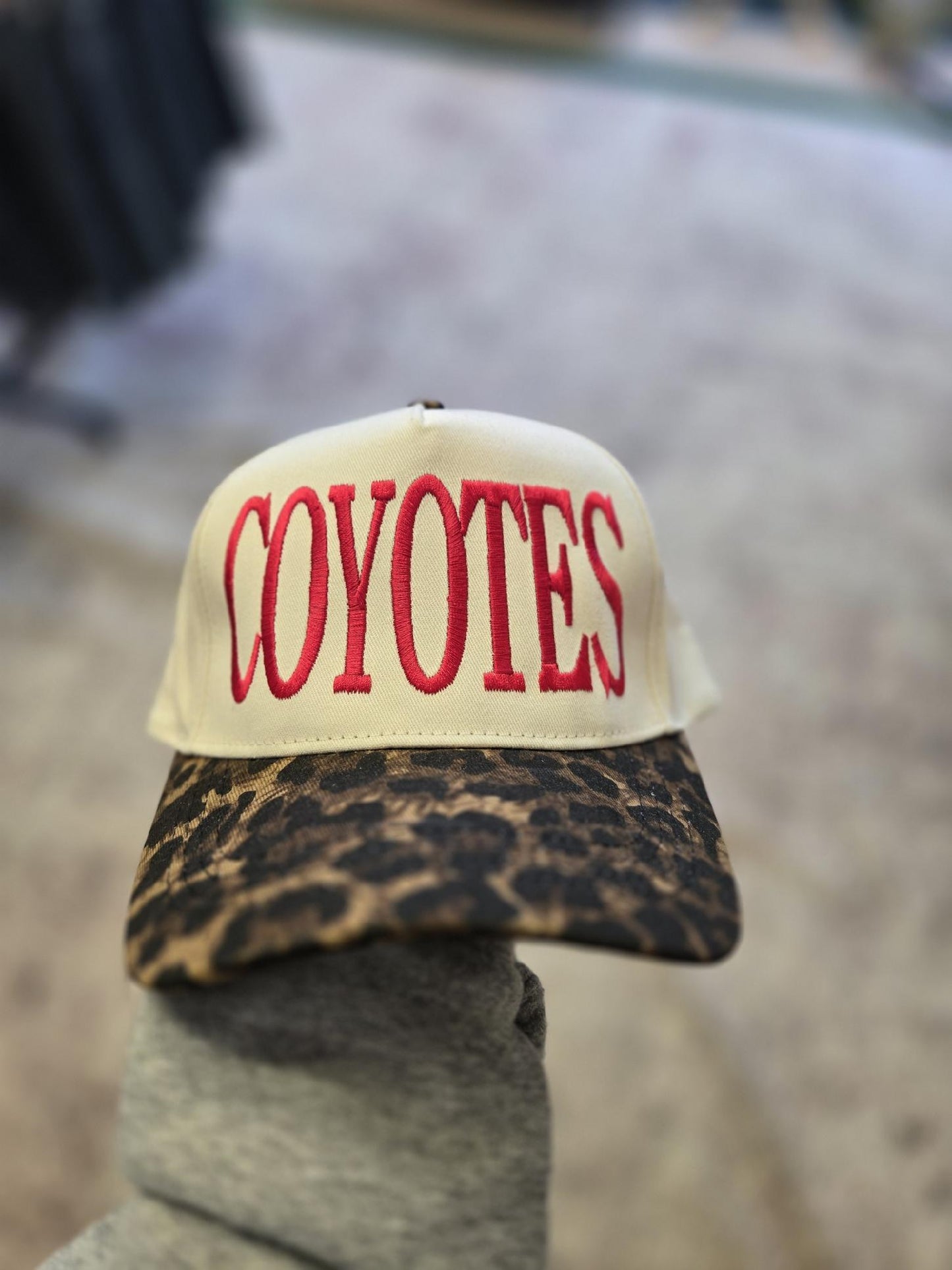 Two-Tone Embroidered Hats-LEOPARD