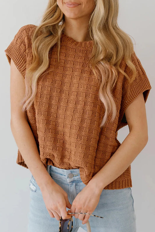 Textured Knit Sweater Vest