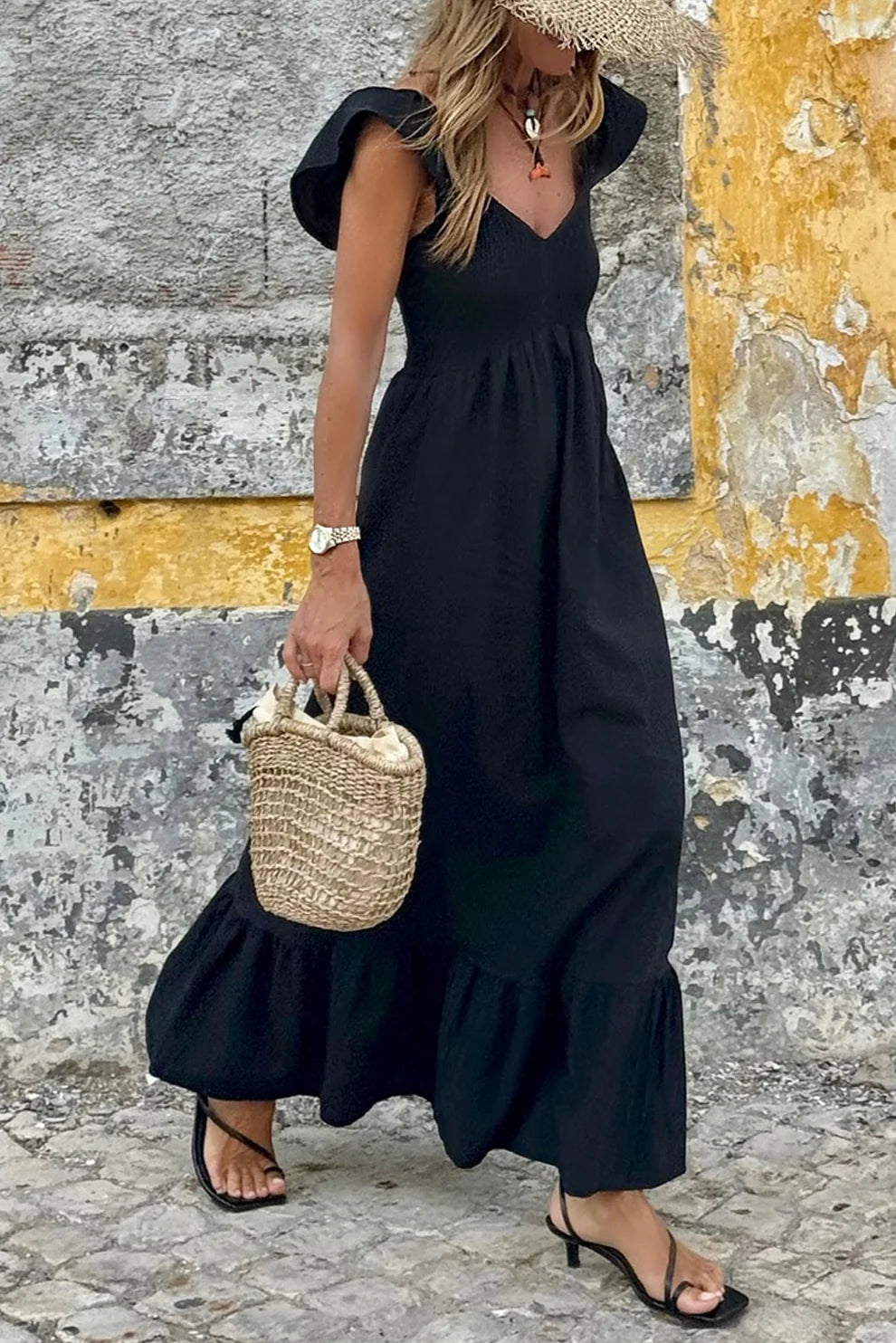Cap Sleeve Maxi Dress