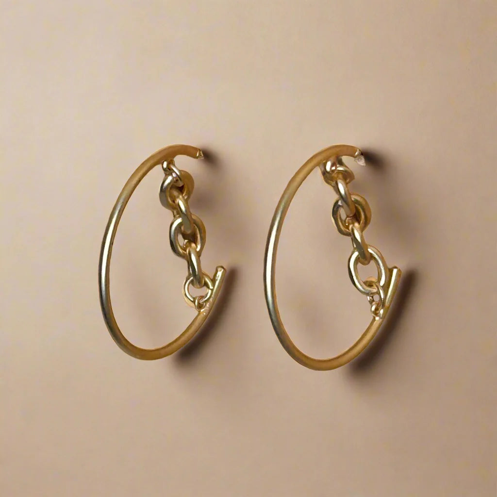 Round Chain Hoop Earring