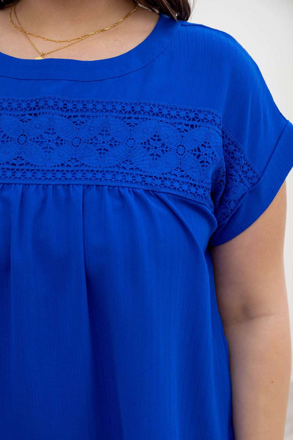 Floral Eyelet Lace Trim Top