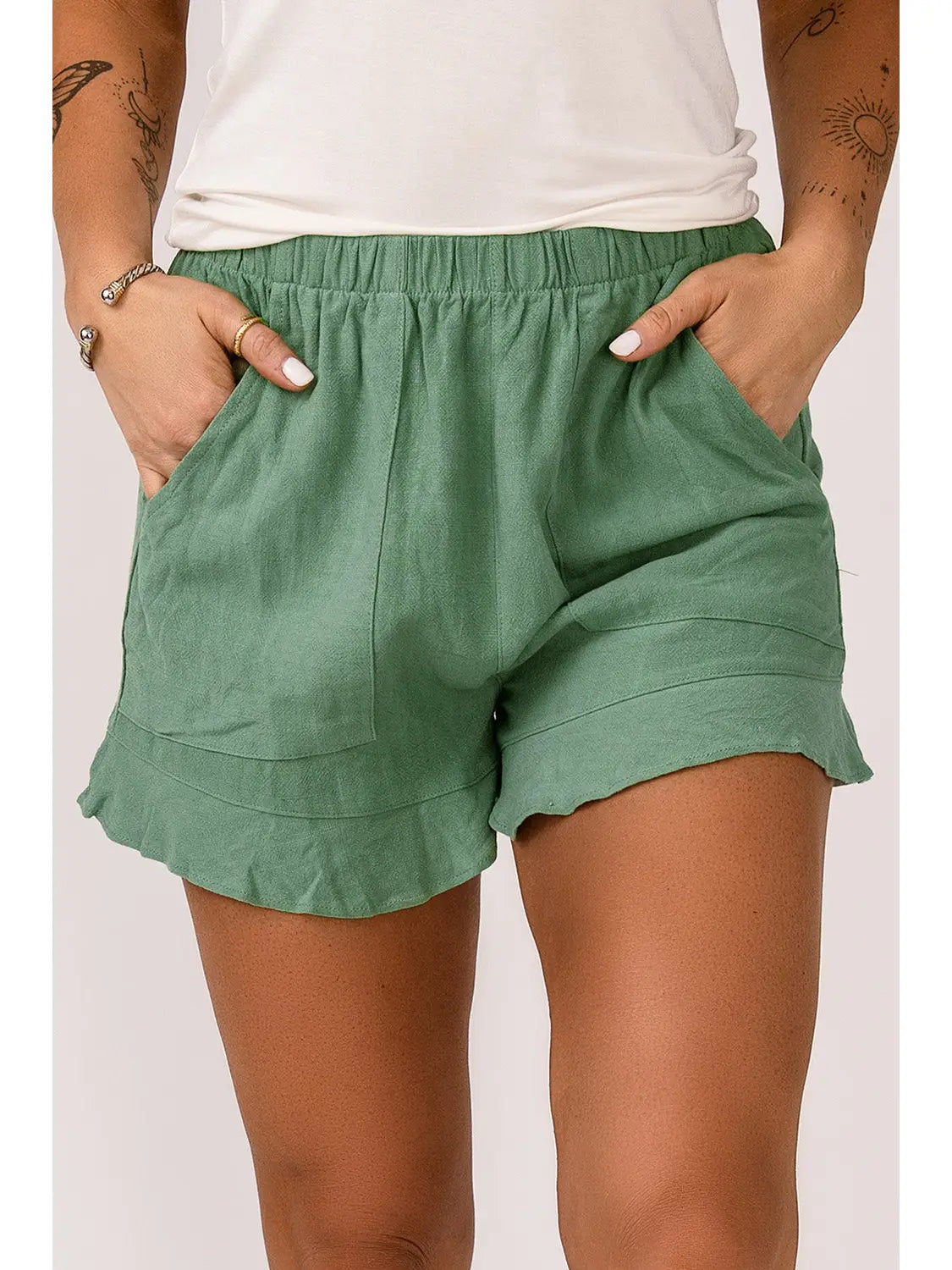 Ruffle Pocketed Shorts