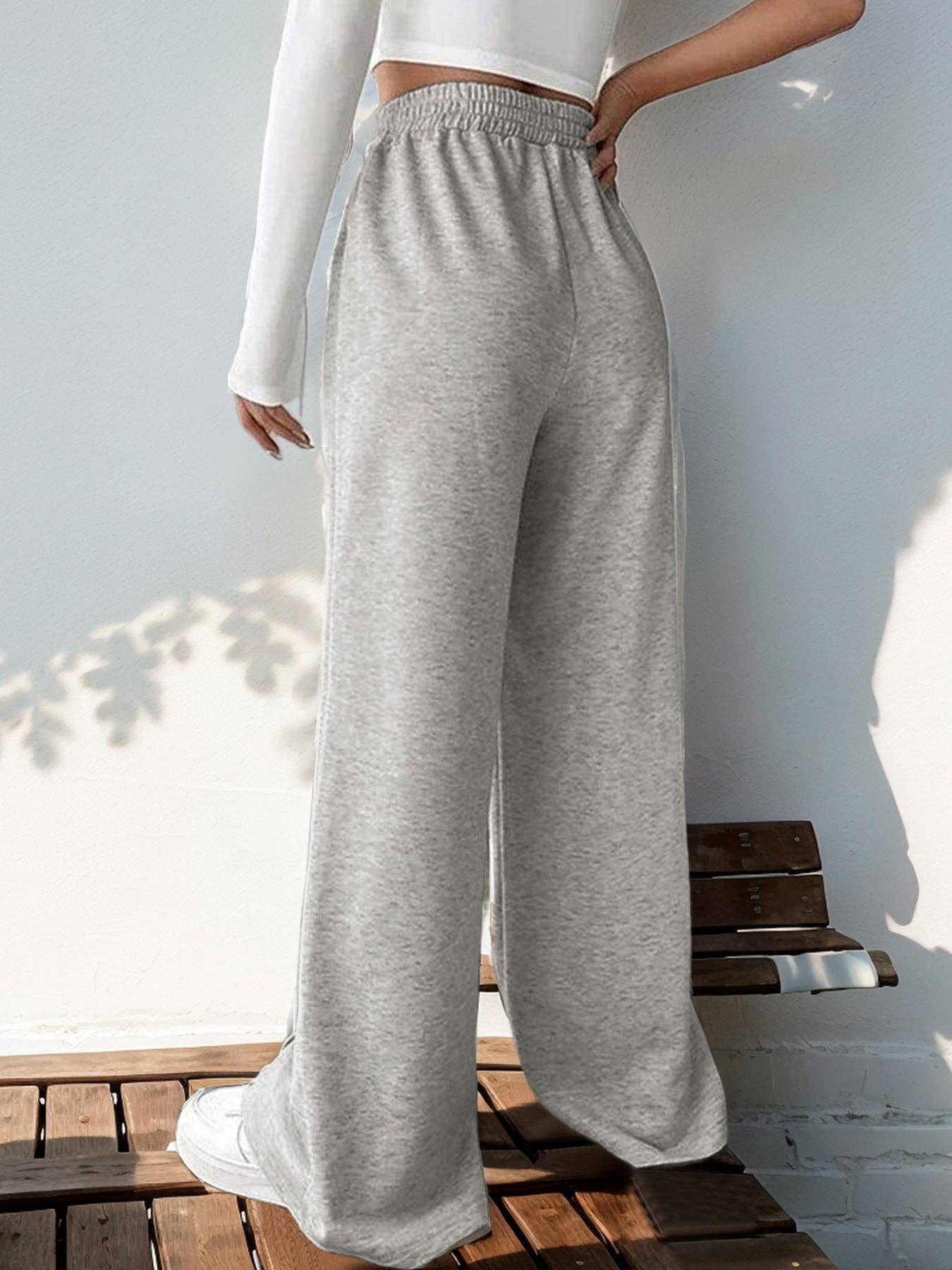Casual Elastic V-shaped Wide Leg Pants