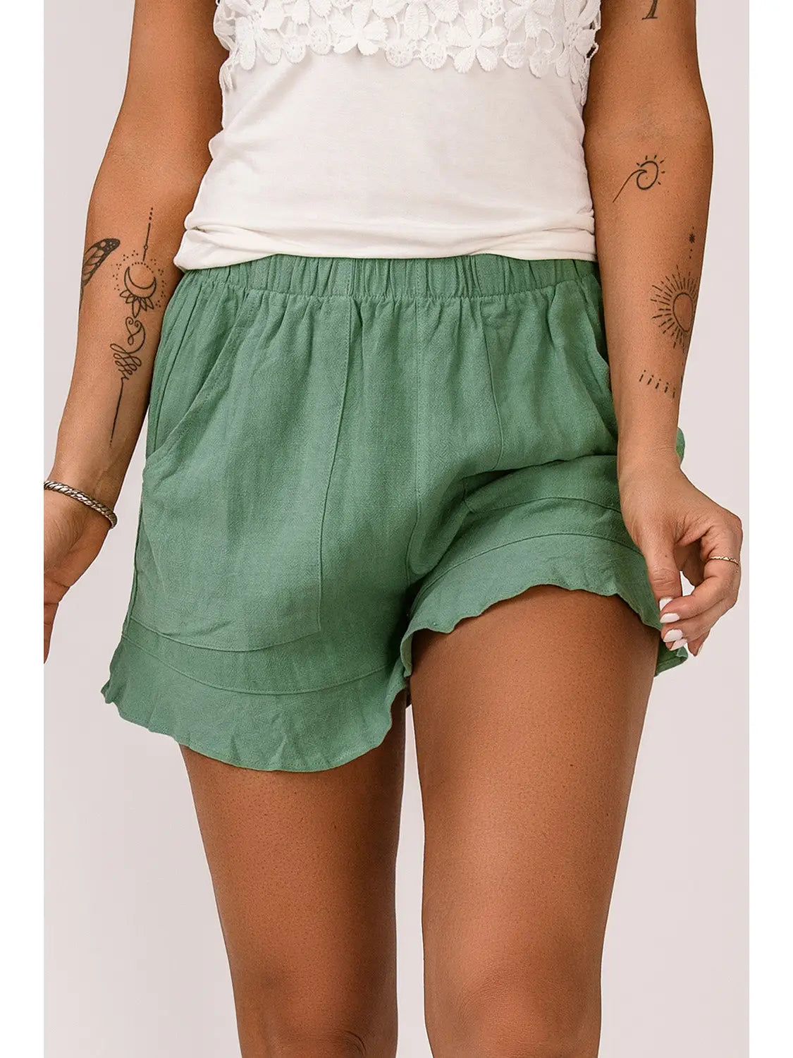 Ruffle Pocketed Shorts