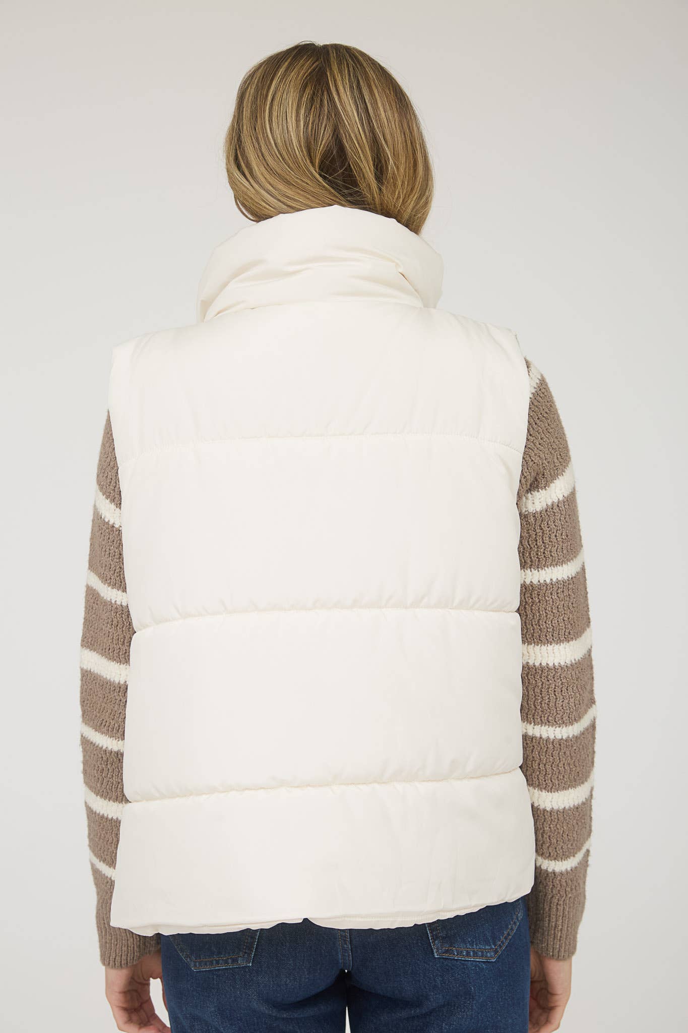 Solid Zip Up Puffer Vest