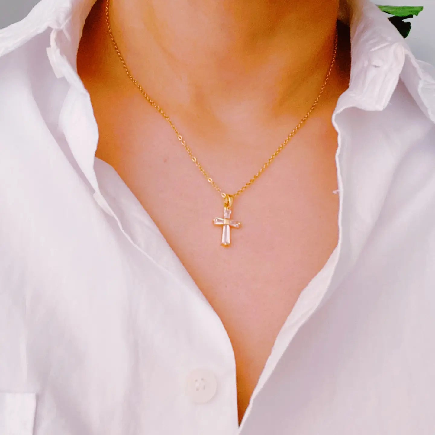 My Dear Crystal Cross Necklace