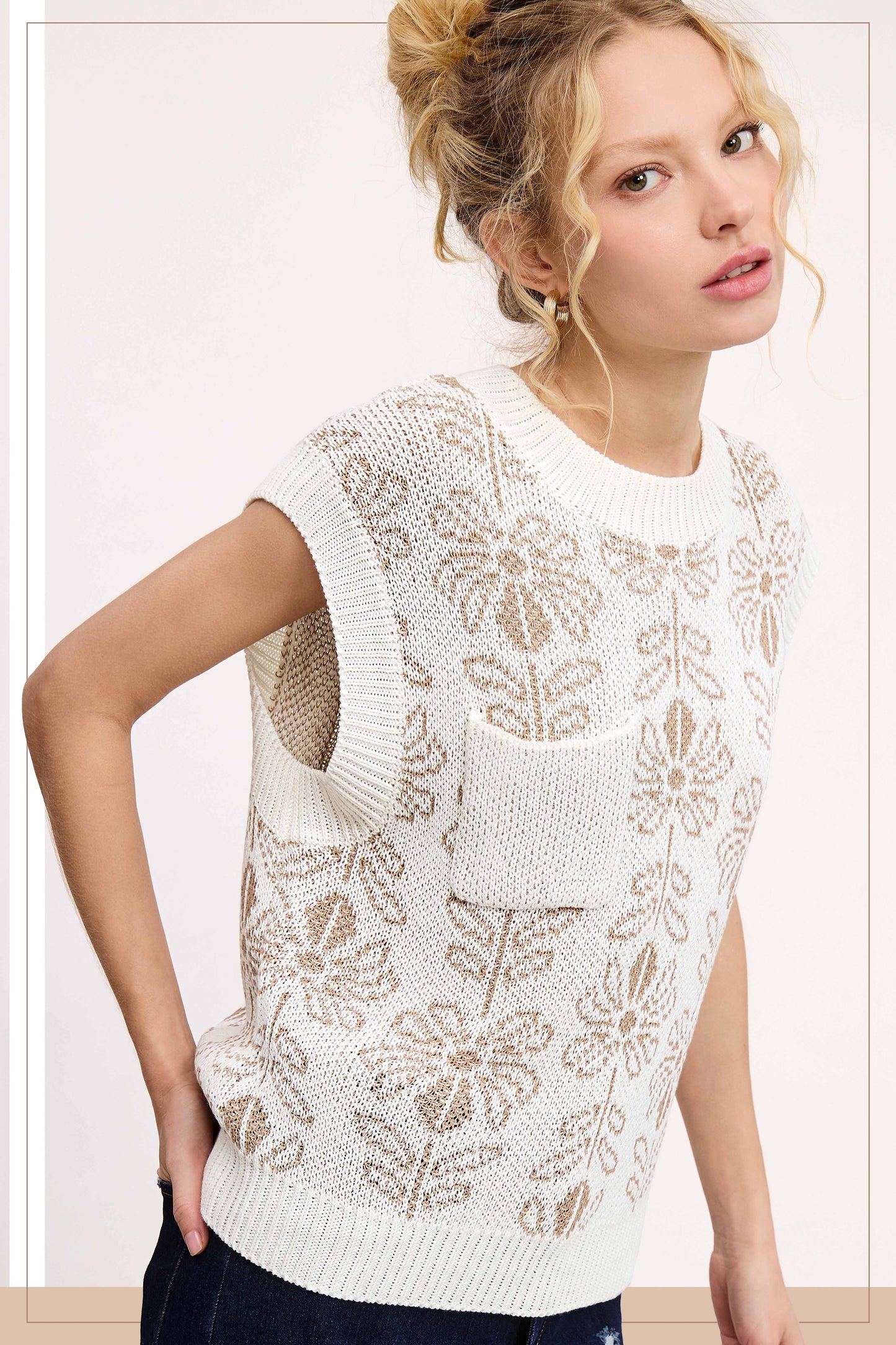 Floral Sweater Vest