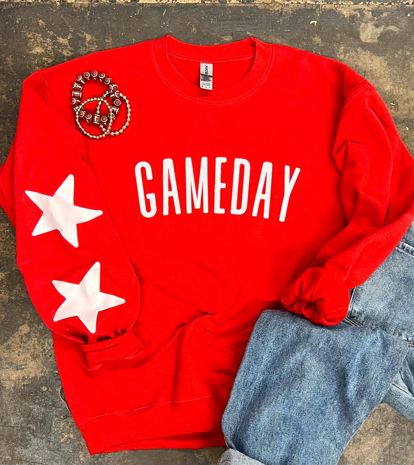 "Gameday" Star Sleeve Crewneck