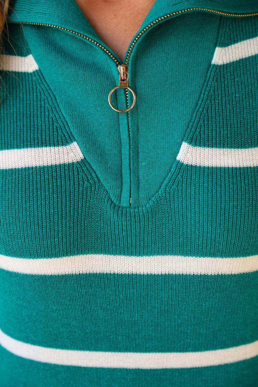 Striped Quarter Zip Pullover Vest