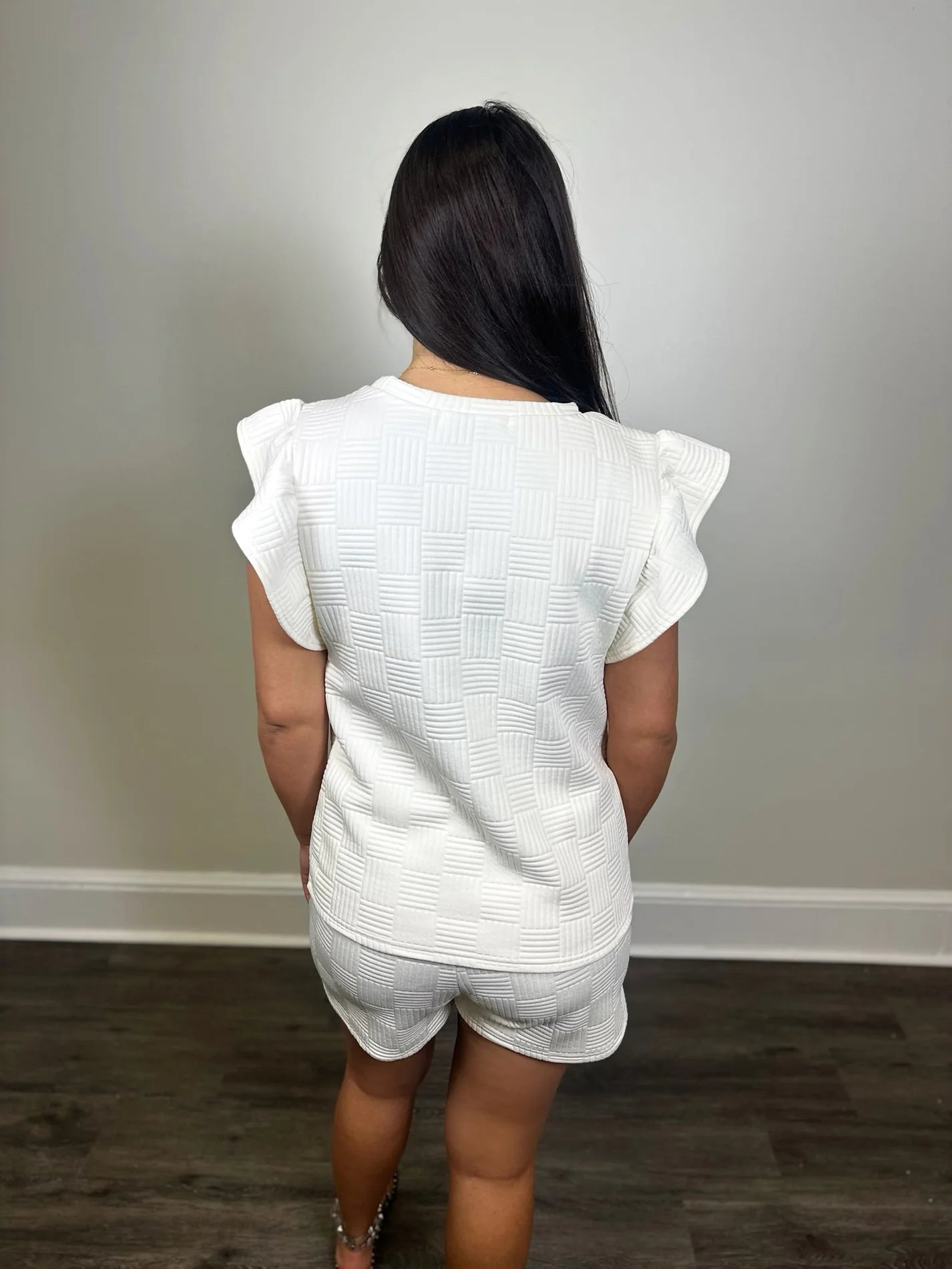Textured Ruffle Sleeve Set