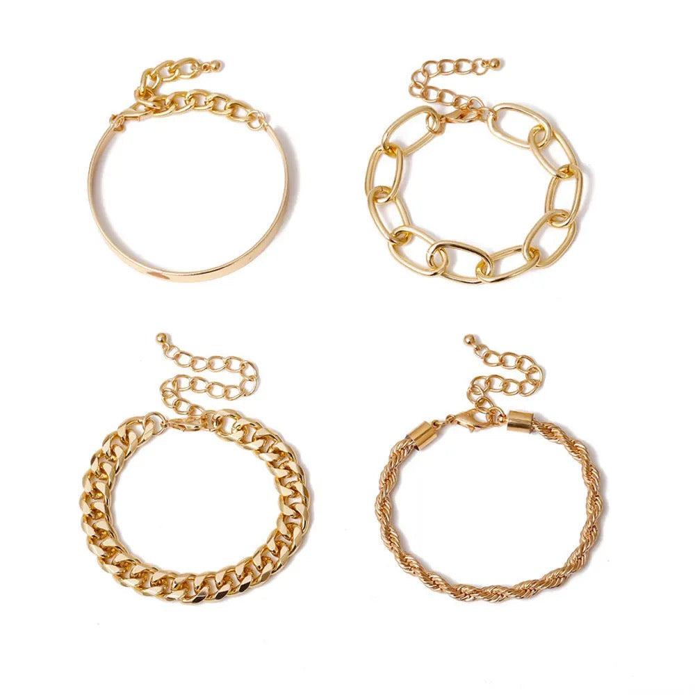 GOLD Chain Bracelet Stack