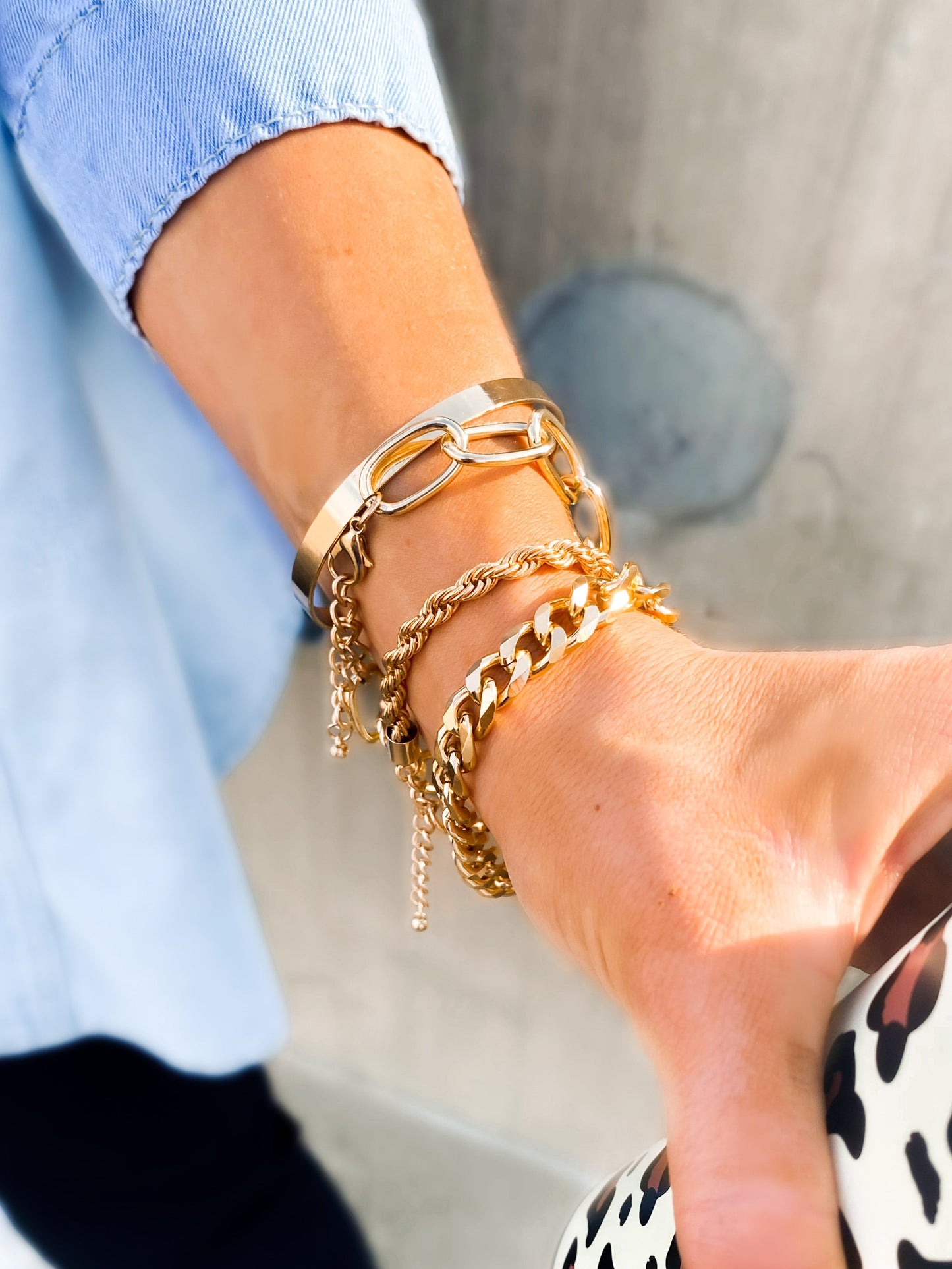 GOLD Chain Bracelet Stack
