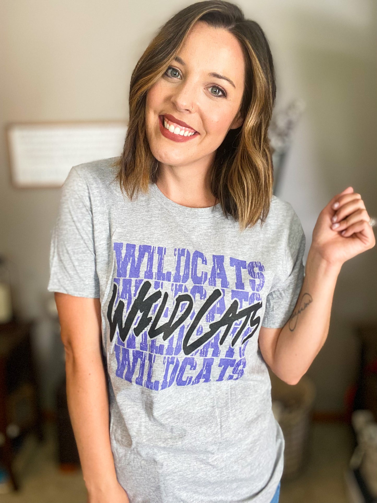 "Wildcats" Stacked Graphic Tee