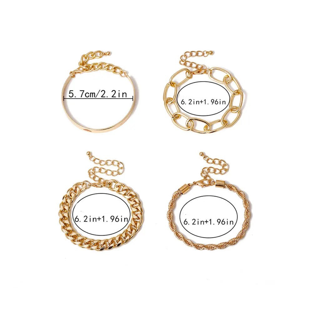 GOLD Chain Bracelet Stack