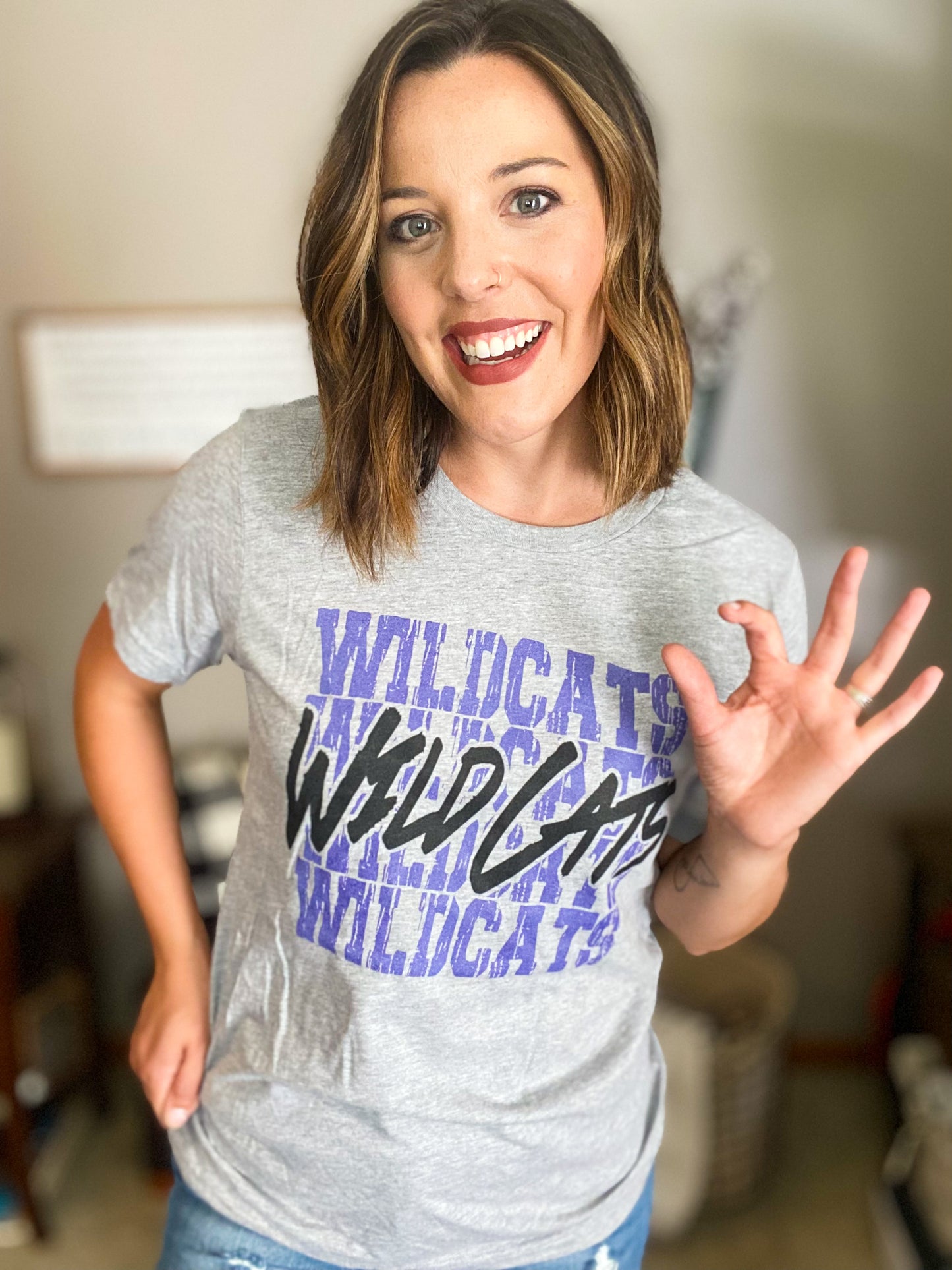 "Wildcats" Stacked Graphic Tee