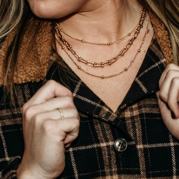 Gold Link Layered Necklace