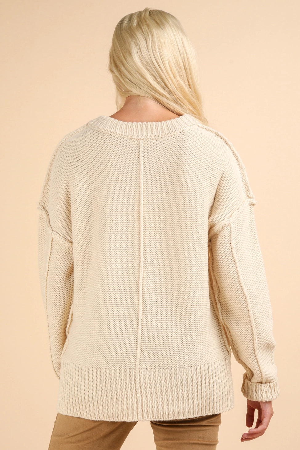 Chunky V-Neck Casual Knit Sweater