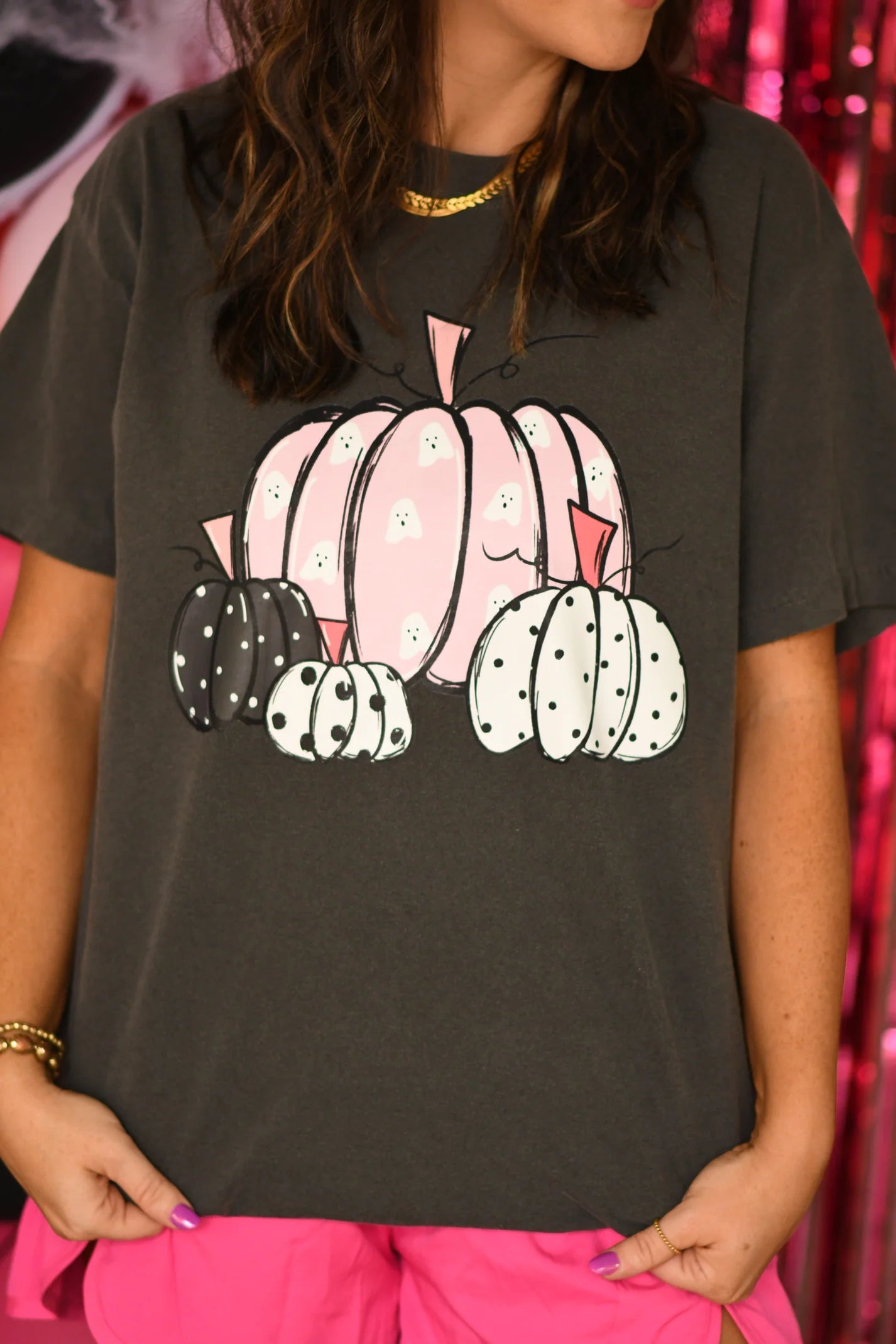 Pink Pumpkins & Ghosts Tee