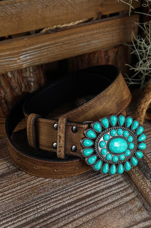 Western Turquoise Wide Belt