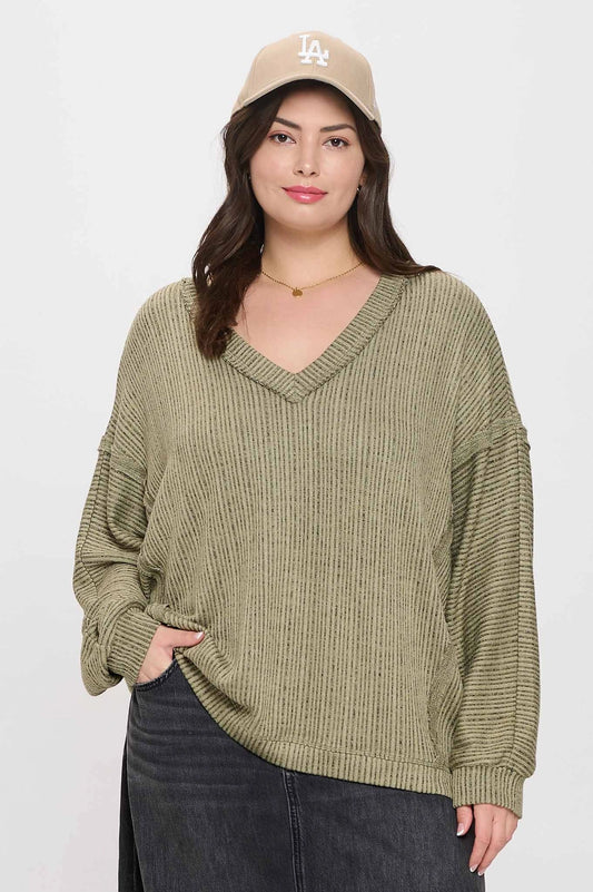 V-Neck Knit Top