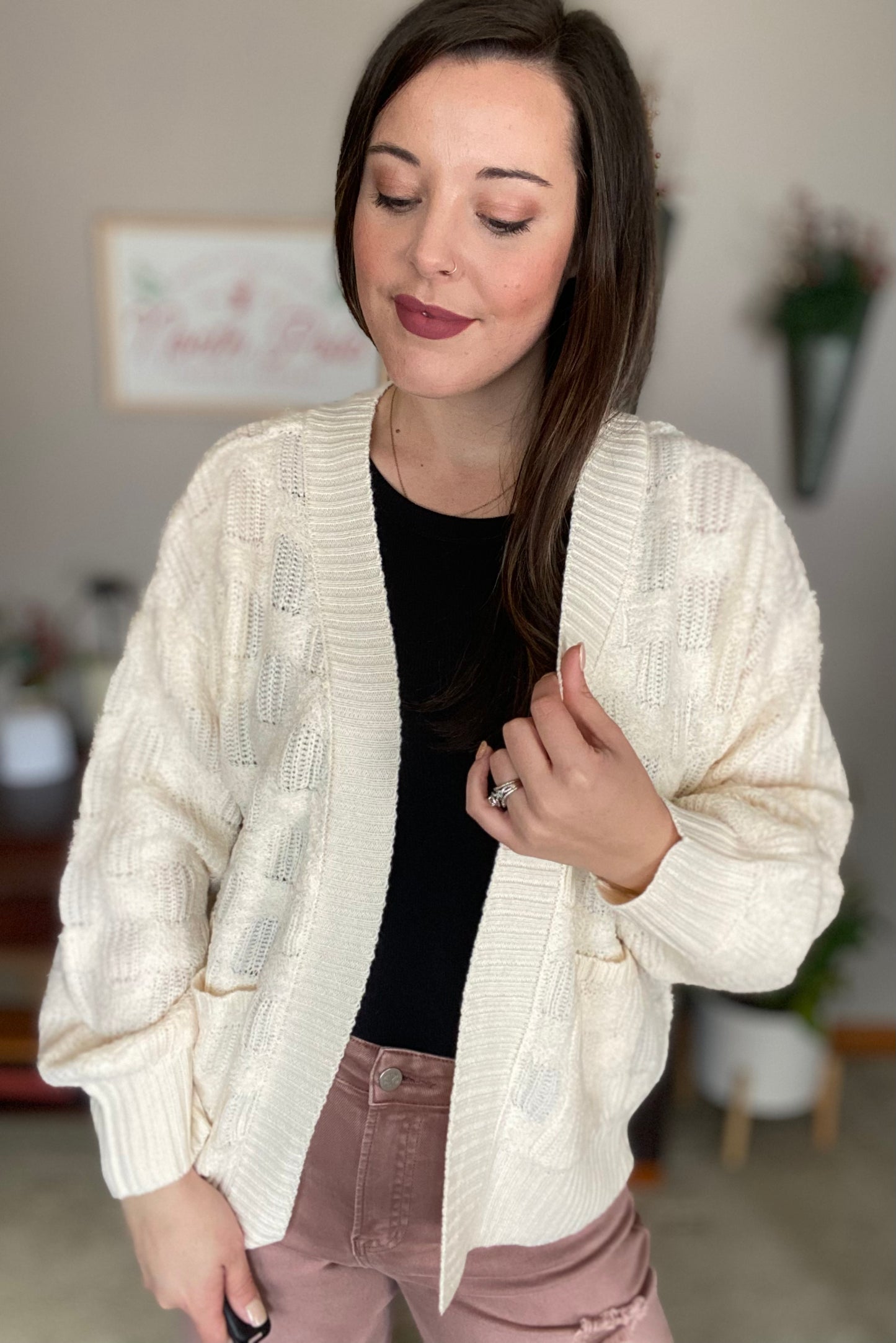 Chunky Cable Knit Cardigan