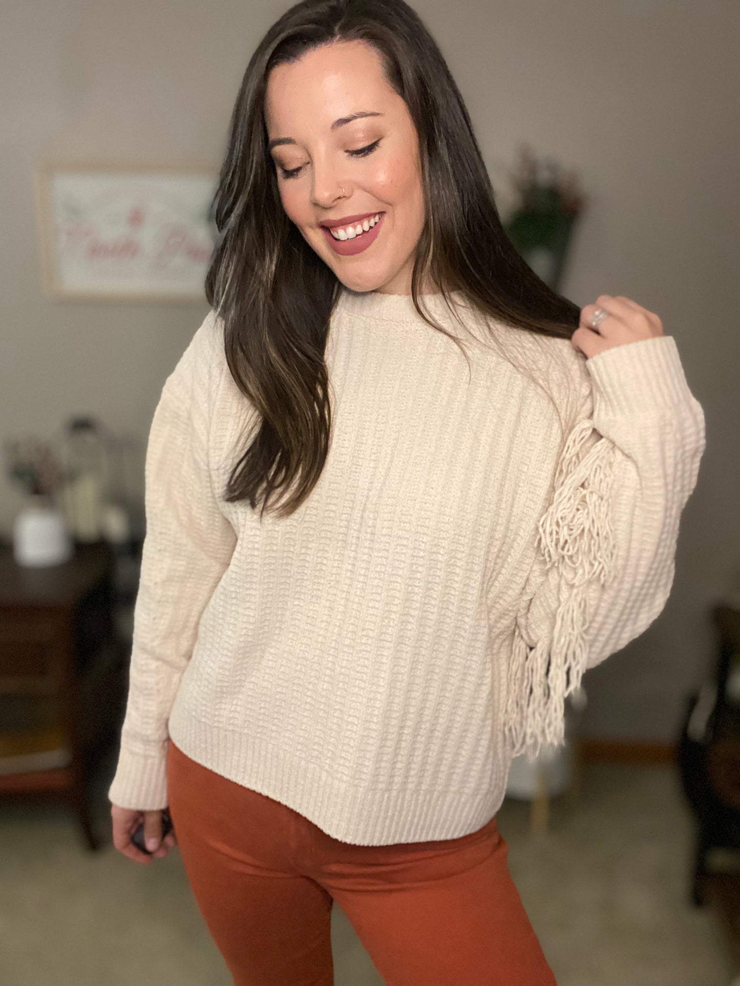 Fringe Sleeve Sweater