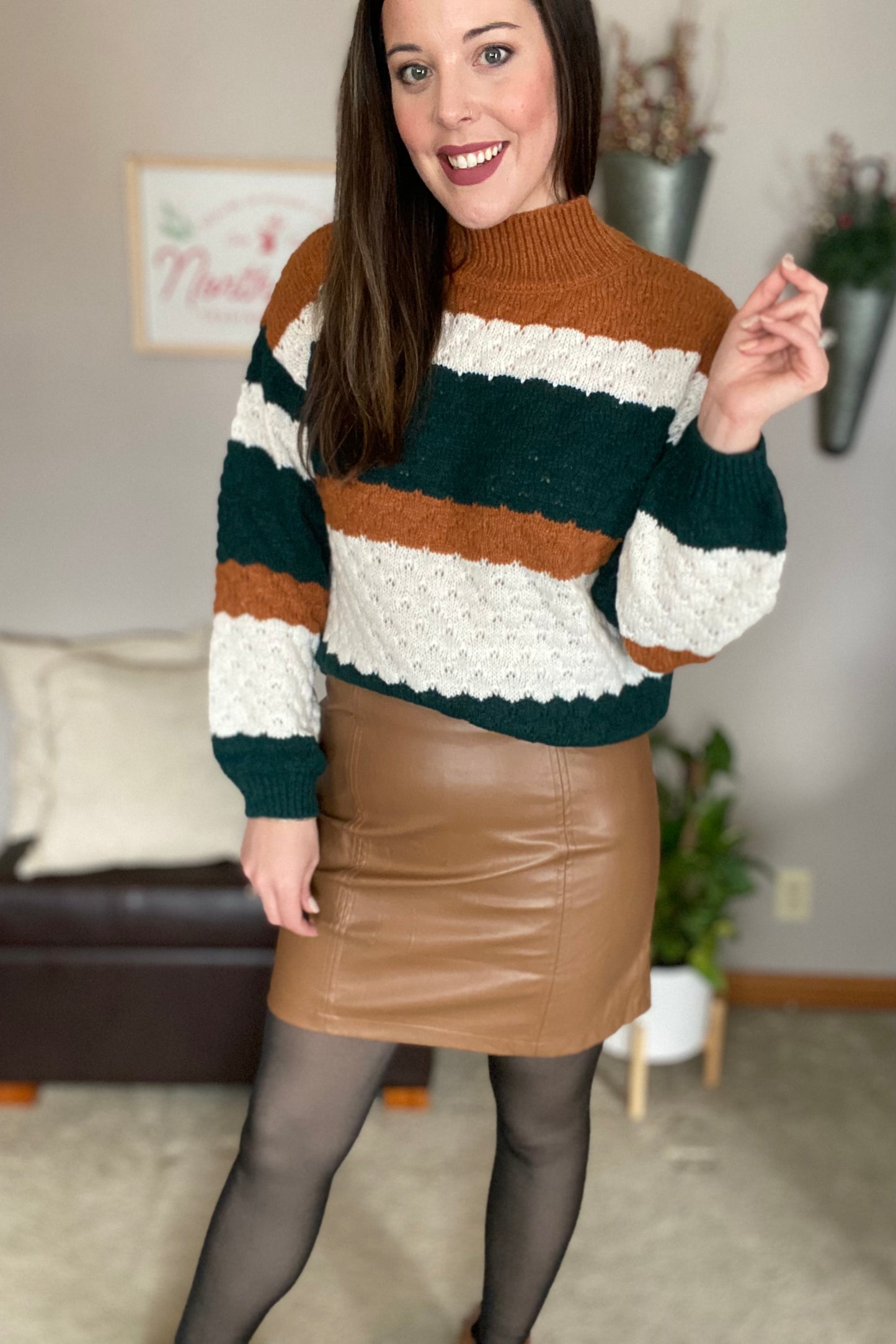 Stretchy Faux Leather Skirt